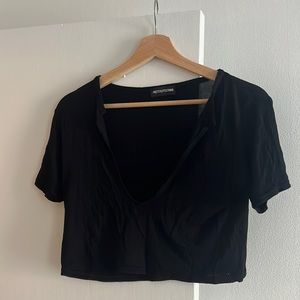 Scoop neck black top